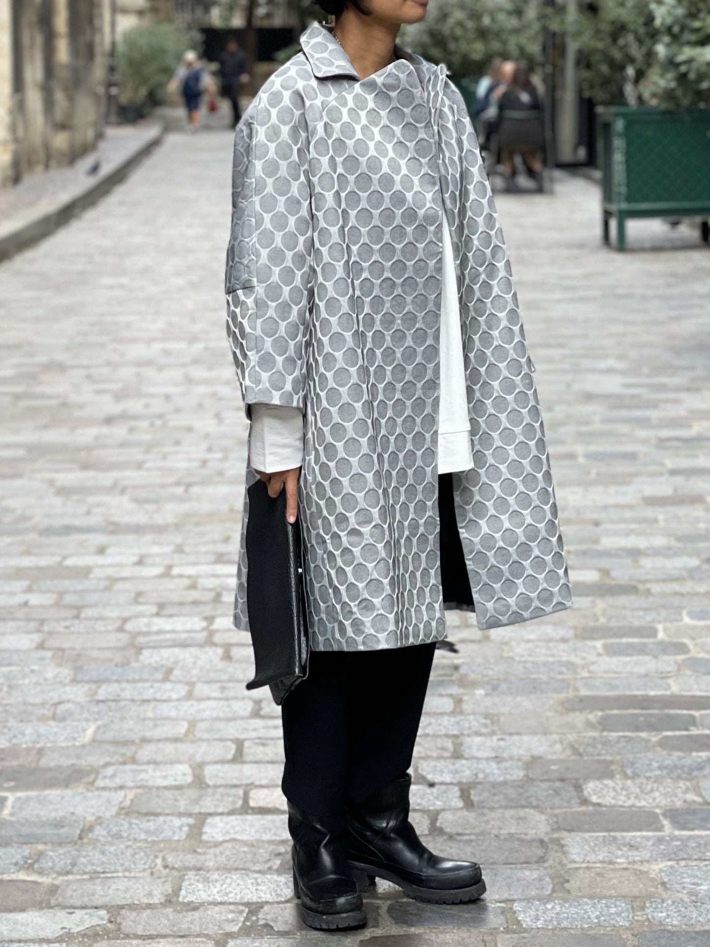 Manteau Gris Jacquard